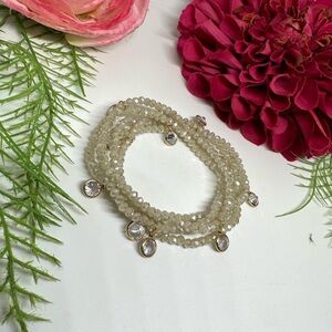 NEW⚜️Smoky Crystal Stretch Bracelet Stack